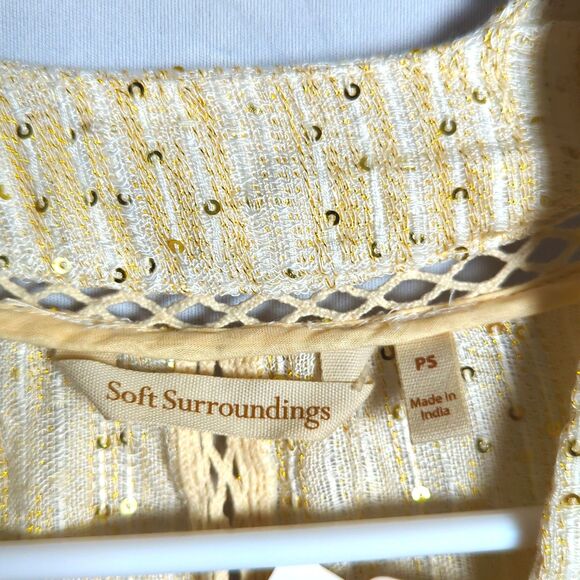 Soft Surroundings Cream Kimono Cardigan - Crochet Trim - Size SP - NWT - Picture 8 of 8